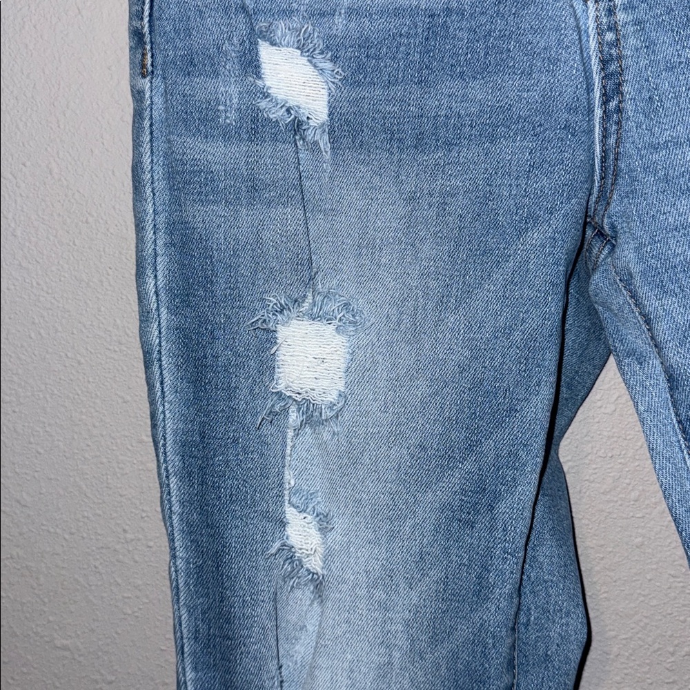 Vervet Denim Distressed Flare Jeans with Raw Hem - Picture 7 of 15